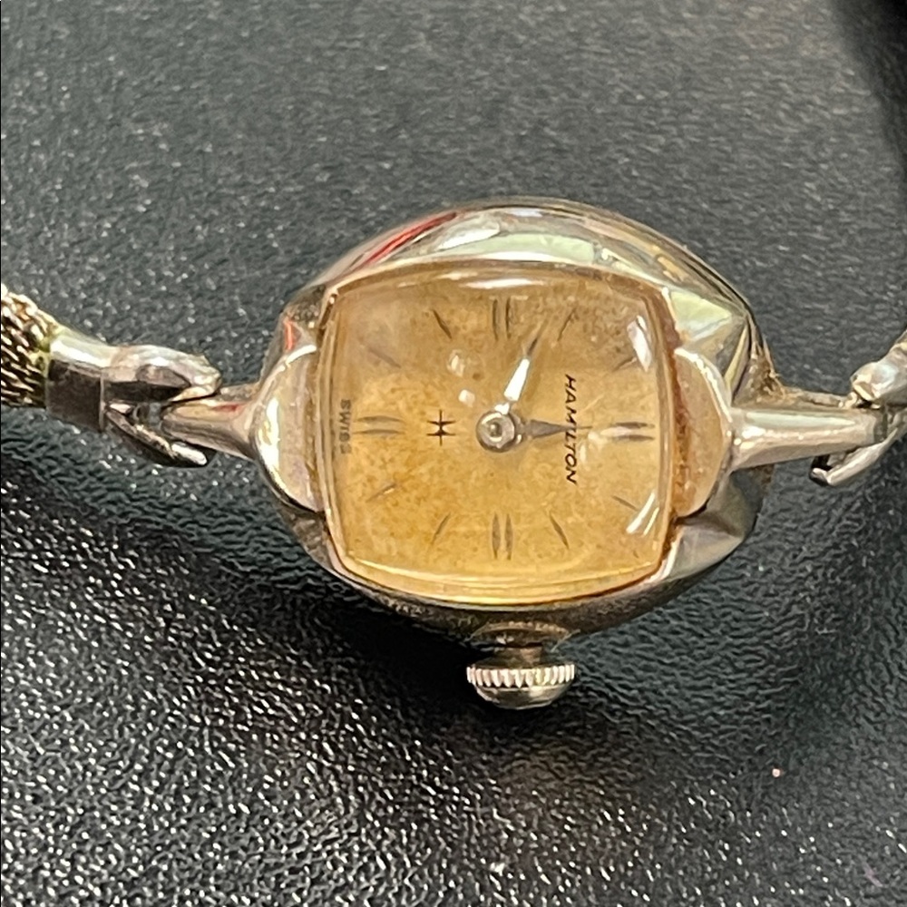 Vintage Elegant Hamilton Silver And Gold Women's Bracelet Watch
